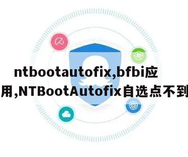 　ntbootautofix,bfbi应用,NTBootAutofix自选点不到